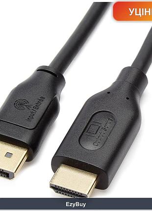 Кабель displayport на hdmi 4k @ 30hz разрешение 1920x1200 однонаправленный черный шнур для пк, 1.8 м