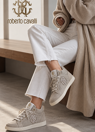 Roberto cavalli кеди мокасини з натуральної замші