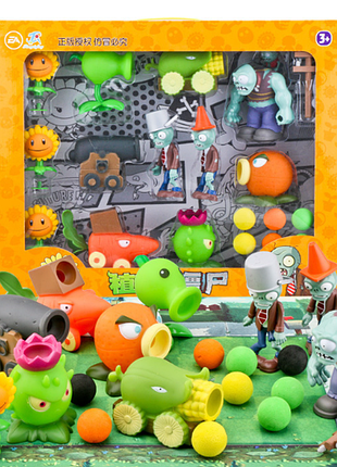 Набір іграшок фігурок зомбі проти рослин plants vs zombies, ігрові фігурки в коробці