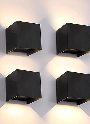 4шт. світильник 10x10x10 см 1000лм 12w led waterproof wall light 791 квадратний внутрішній настінний світильник