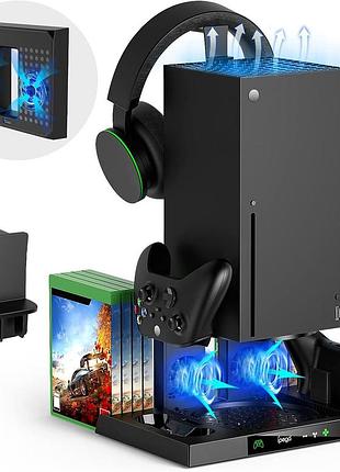 Подставка для xbox series x vertical stand 6 in 1 xsx32b-cd-de-1 вертикальная охлаждающая подставка для консоли