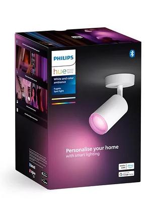 Светодиодный точечный светильник philips hue fugato single spotlight 929003810701 цветной настенный светильник