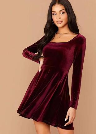 Бархатное платье стильное shein m 38