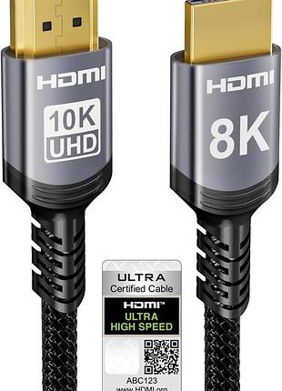 Кабель hdmi 10k/8k 48 гбит/с 6,1 м sniokco сверхскоростной кабель для телевизора/монитора/проектора