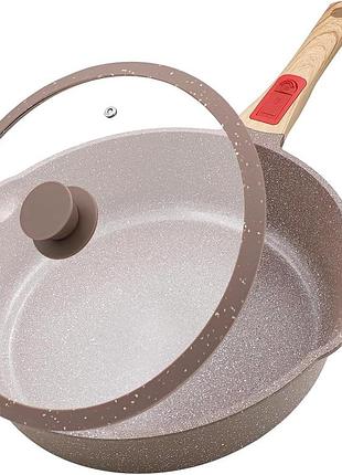 Антипригарная сковорода 25 см aikenbbkk frying pan глубокая керамическая сковорода с антипригарным покрытием и крышкой