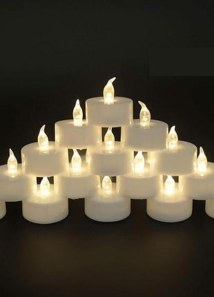 100 шт. набор светодиодных чайных свечей flameless candle lights декоративный свечи на батарейках с мерцающим эффектом