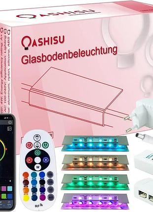 Світлодіодна підсвітка для скляних полиць, oashisu oa-gb02 rgb декоративне освітлення з пультом дк