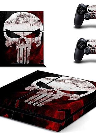 Наклейка для playstation 4 fat (ps4) в стиле the punisher (каратор)