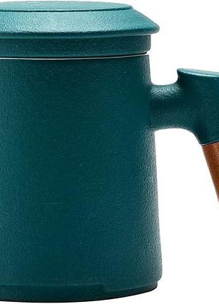 Чайна чашка 355 мл zens noble chic ceramic tea mug керамічна чашка для листового чаю з заварником