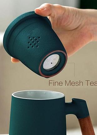 Чайная чашка 355 мл zens noble chic ceramic tea mug керамическая чашка для листового чая с заварником 2