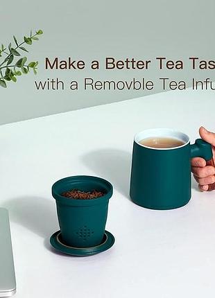 Чайная чашка 355 мл zens noble chic ceramic tea mug керамическая чашка для листового чая с заварником 5