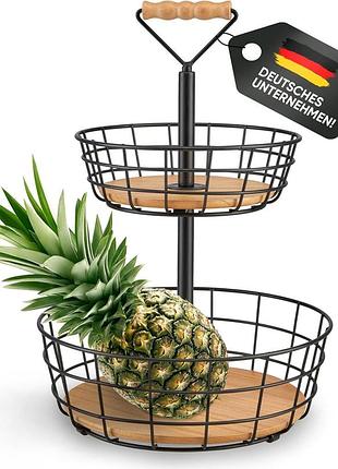 Фруктовница luxeurs fruit stand корзина для фруктов в форме подставки с черной ручкой