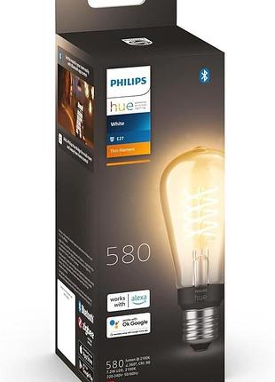 Умная лампочка с нитью накаливания e27 philips hue 9290030517 580lm светодиодная лампочка 7.2 вт