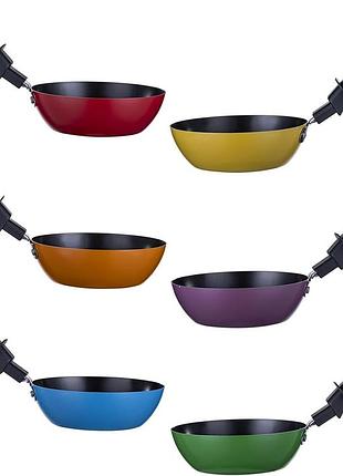 6 шт. набор мини сковородок mini wok set маленькие сковородки wok с антипригарным покрытием, 12 см