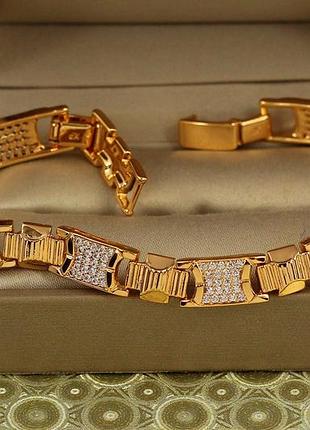 Браслет xuping jewelry мегаполіс 17 см 8 мм золотистий