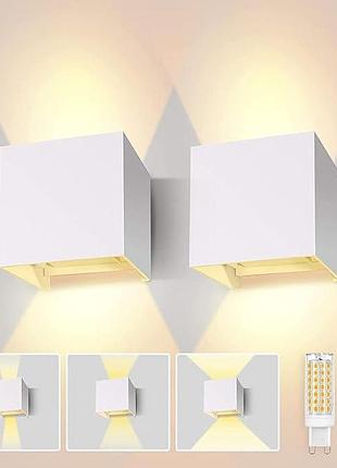 2 шт. настенный led светильник lureshine led wall lihg g9 g9-2835-88 металлический светодиодный бра