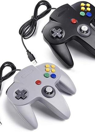 2 шт. дротовий контролер для nintendo miadore classic controller n64 ігровий джойстик для windows, пк