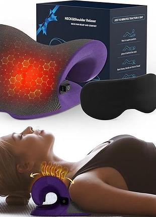 Массажная подушка для шеи и плеч neck&shoulder relaxer массажер с подогревом для мануальной терапии
