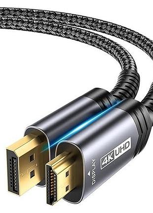 Кабель-адаптер dp-hdmi 2 м jsaux display to hdtv cv0047 однонаправленный кабель 1080p