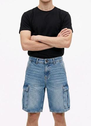 Джинсові шорти-карго вільного крою baggy / loose fit для підлітка
