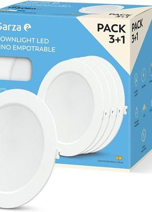Комплект из 4 встраиваемых led светильников 22см 18w 1950lm 220mm 4000k garza светильник с нейтральным белым светом