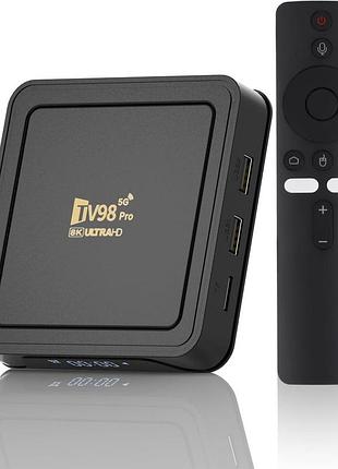 Тв-приставка tv98 pro 8k ultra hd 2/16g медиаплеер для телевизора, смарт-тв-приставка