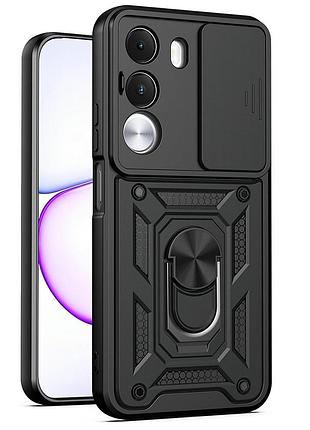 Чехол fiji camera defence для realme c100i (rmx5377) бампер с защитой камеры и подставкой black