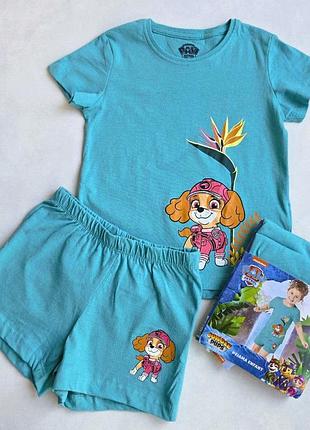 Детская пижама летняя paw patrol 98-104 см для девочек