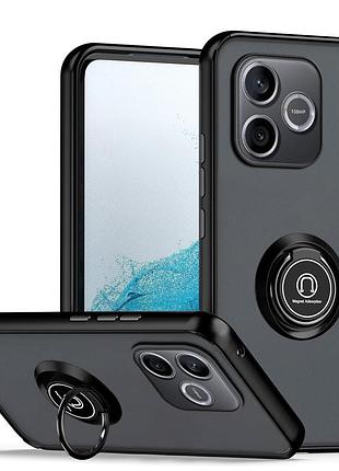 Чехол fiji colorframe для honor 600 lite матовый бампер с кольцом подставкой black