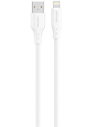 Usb кабель senteo sl-04 embossed transparent silicone cable usb-a до lightning 1000mm білий