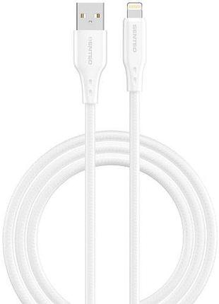 Usb кабель senteo sl-04 embossed transparent silicone cable usb-a до lightning 1000mm белый 2