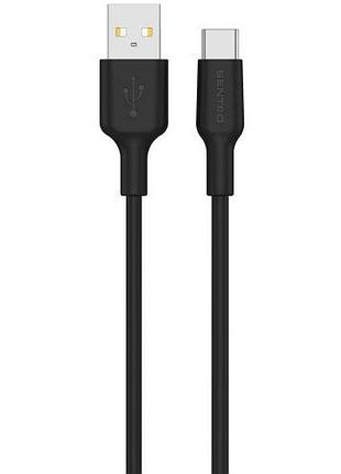 Usb кабель senteo sl-06 tpe cable usb-a до type-c 3a 1000mm чорний