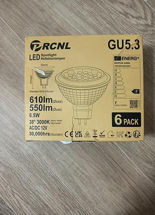 Світлодіодні (led) лампи з цоколем gu5.3 від виробника deifua. вони продаються в упаковці по 6 штук.