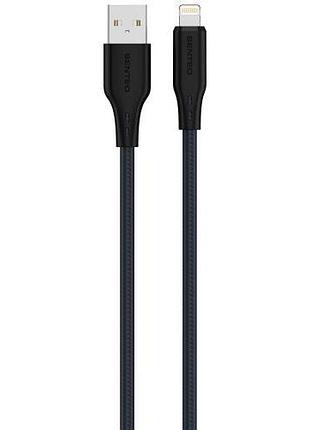 Usb кабель senteo sl-04 embossed transparent silicone cable usb-a до lightning 1000mm чорний
