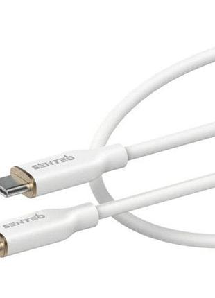 Usb кабель senteo sl-01 silicone 100w type-c до type-c 1000mm білий