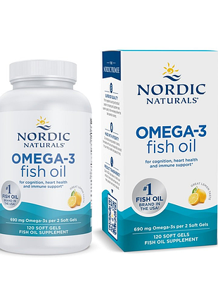 Омега-3, nordic naturals, 120 мягких капсул