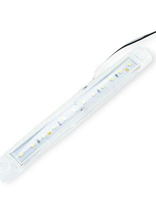 Фонарь маркерный овальный белый 170х20мм 12 led (12-24v) autolight