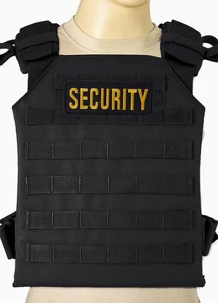 Универсальный жилет плитоноска с ситемой molle с флажком security