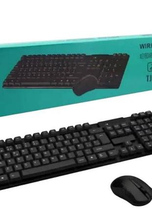 Клавиатура беспроводная keyboard + мышка wireless tj 808 чёрная