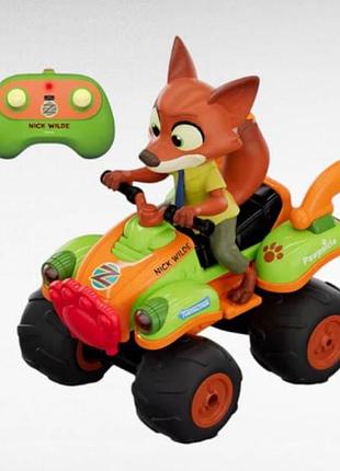 Игрушка лис на квадроцикле на радиоуправлении 5588 d 514 19,5*15*23 см зелёный с оранжевым