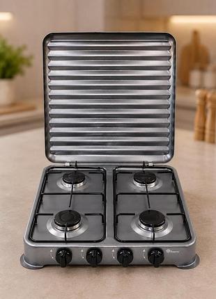 Плита газова domotec ms-6604 4кф. (серый)