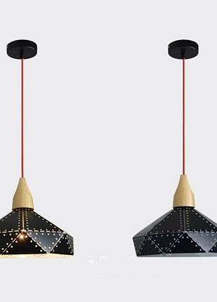 Люстра-подвес черная с полигональной структурой 20*30 (zd038a/d300 (black)) elisey