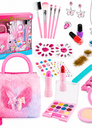 Детский набор макияжа princess makeup для девочки, 27 предметов, сумочка единорог, декоративная косметика и аксессуары