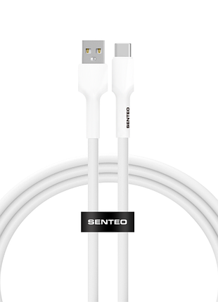 Usb кабель senteo sl-03 soft silicone usb-a до usb-c 1000mm белый