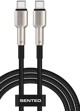 Usb кабель senteo sm-03 60w iron series braided data cable usb-c to usb-c 1m чорний