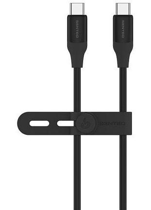 Usb кабель senteo sl-07 skin silicone 100w usb-c до usb-c 1000mm чорний