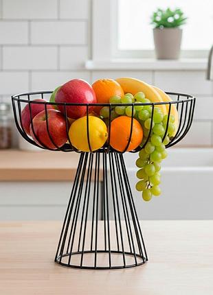 Фруктовница металлическая "модерн", черная, 28*18 см elisey