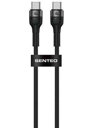 Usb кабель senteo st-01 montes series 60w type-c до type-c 1000mm чорний