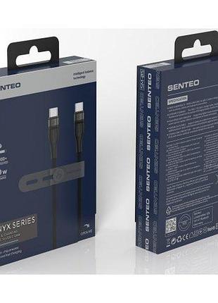 Usb кабель senteo sm-05 onyx data cable type-c до type-c 60w 1m чорний 3