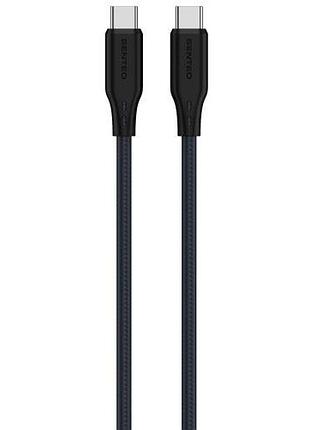 Usb кабель senteo sl-04 embossed transparent silicone cable type-c до type-c 60w 1000mm чорний
